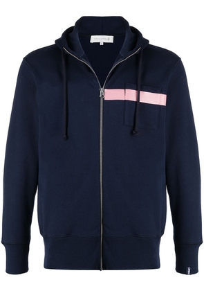 Mackintosh horizontal-stripe zip-up hoodie - Blue
