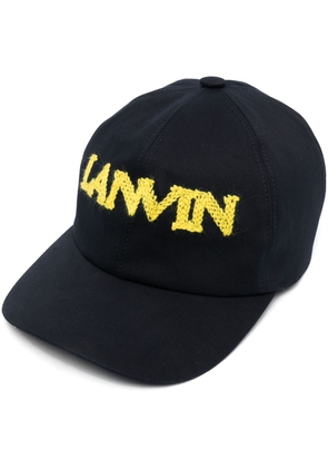Lanvin logo-embroidered cotton-blend cap - Blue