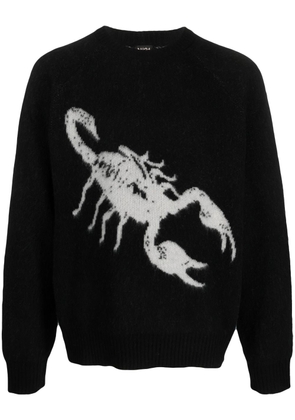 Nº21 patterned-intarsia virgin wool sweatshirt - Black