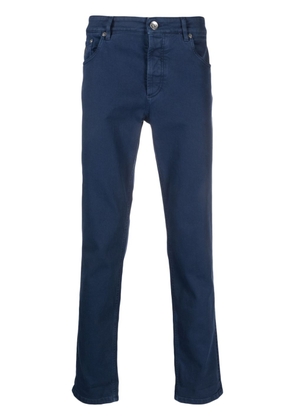 Brunello Cucinelli logo-embroidered straight-leg jeans - Blue
