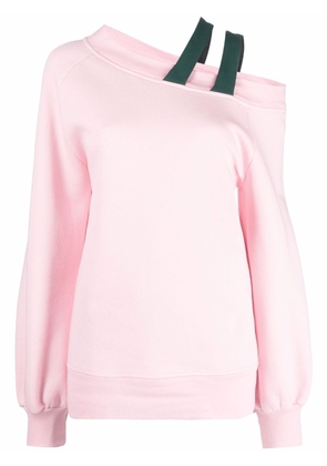 Atu Body Couture off-shoulder cotton-blend sweatshirt - Pink