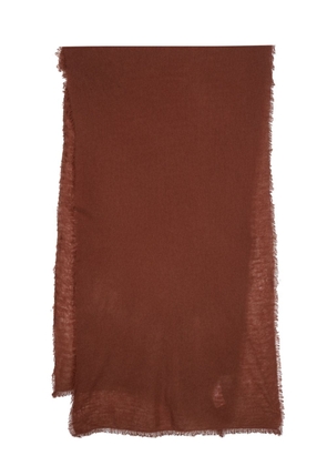 Allude fine-knit fringed cashmere scarf - Brown