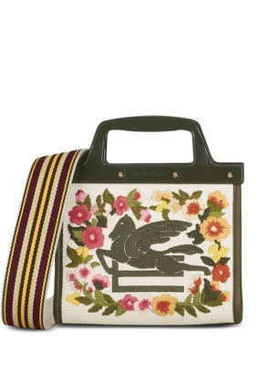 ETRO floral-embroidered tote bag - Green