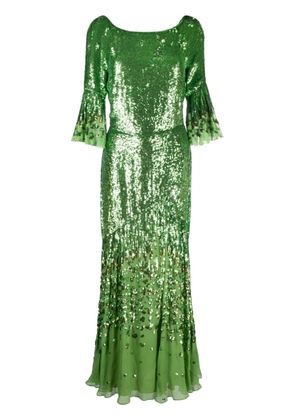 Temperley London Celestial sequinned maxi dress - Green