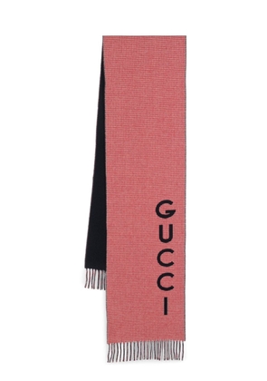 Gucci logo-jacquard scarf - Red