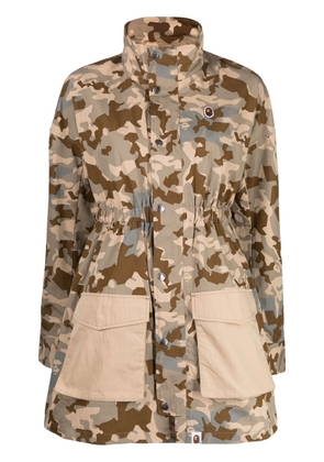 A BATHING APE® camouflage-print two-pocket jacket - Brown
