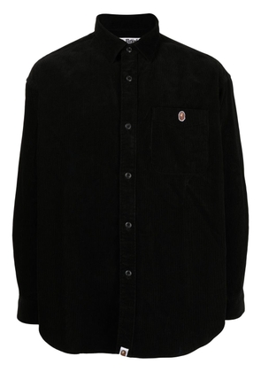 A BATHING APE® logo-patch cotton shirt - Black