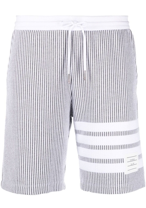 Thom Browne 4-Bar stripe seersucker shorts - Grey
