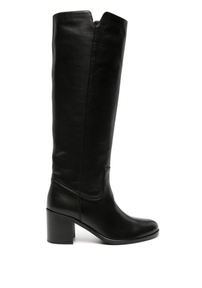 Via Roma 15 70mm leather knee-high boots - Black