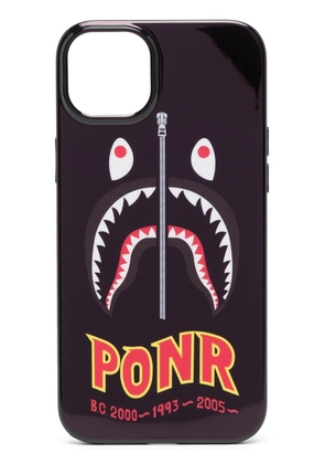A BATHING APE® shark-print iPhone 14 Max case - Black