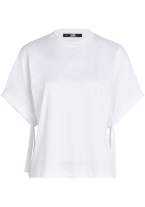 Karl Lagerfeld drawcord sleeve organic cotton T-shirt - White