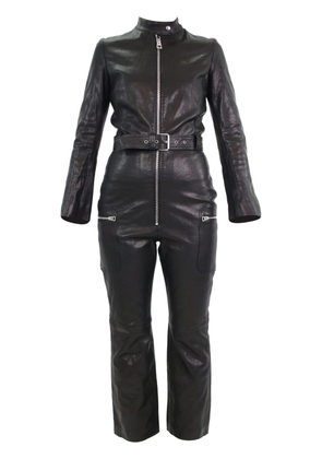 Christian Dior Pre-Owned belted leather jumpsuit - Black
