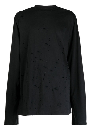 VETEMENTS perforated-design cotton T-shirt - Black