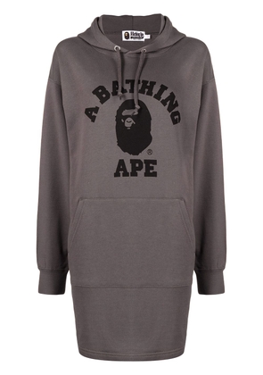 A BATHING APE® logo-print hoodie dress - Grey