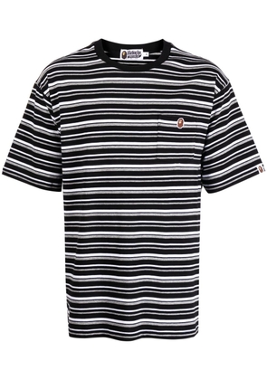 A BATHING APE® Hoop One Point striped T-shirt - Black