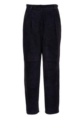 Brunello Cucinelli suede high-waisted trousers - Blue