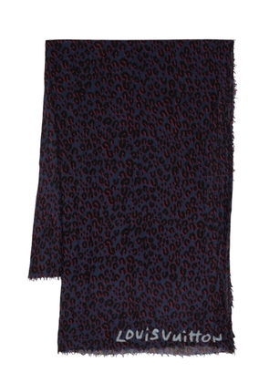 Louis Vuitton Pre-Owned cheetah print scarf - Blue