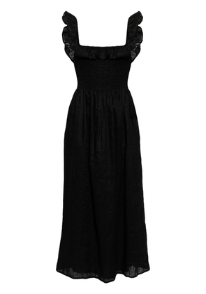 Faithfull the Brand Sameera linen ruffle-trim dress - Black
