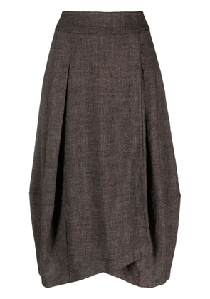 Transit mélange-effect pleated midi skirt - Brown