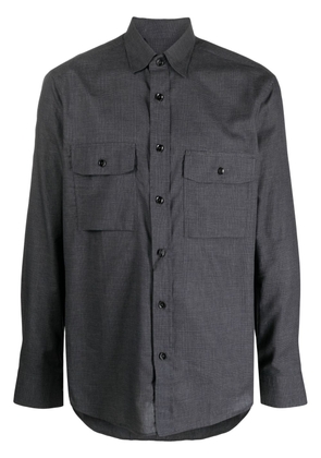 Brioni flap-pocket cotton shirt - Grey