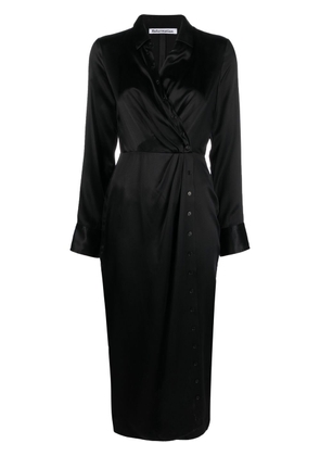 Reformation Lyon silk shirt dress - Black