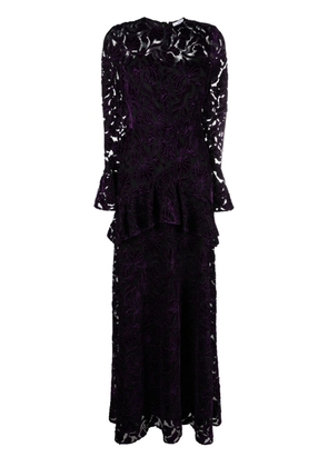 Erdem lace-detailing semi-sheer dress - Purple