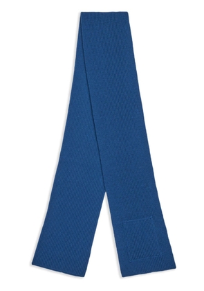 ETRO logo-embroidered wool scarf - Blue