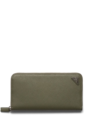 Prada logo-plaque Saffiano leather wallet - Green