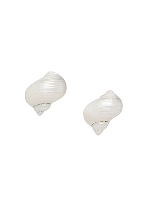 Prada shell detail earrings - White