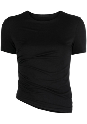 Helmut Lang Twisted gathered asymmetric T-shirt - Black