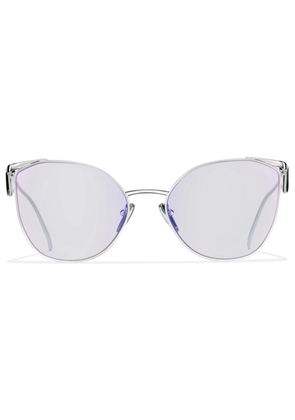 Prada Eyewear cat-eye enamel-logo sunglasses - Metallic