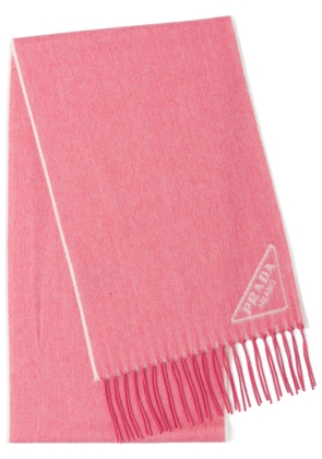 Prada intarsia-logo scarf - Pink