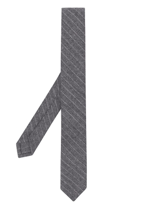 Thom Browne narrow chalk-stripe tie - Grey