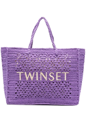 TWINSET crochet-knit tote bag - Purple