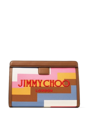 Jimmy Choo Avenue canvas pouch - Brown