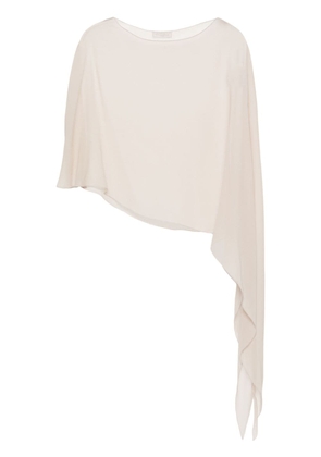 Antonelli Melone asymmetric silk blouse - Neutrals
