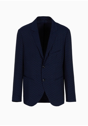 OFFICIAL STORE Asv Jacquard Viscose And Cupro Single-breasted Jacket
