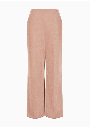 OFFICIAL STORE Flat-front, Viscose Bonded Jersey Trousers