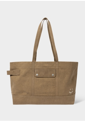 Ps Paul Smith Brown Canvas 'Ps Happy' Tote Bag