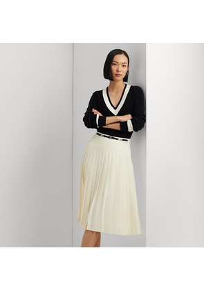Belted Pleated Georgette Skirt