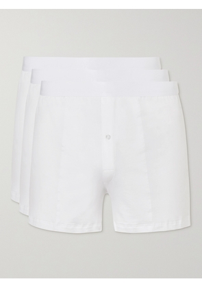 CDLP - Three-Pack Slim-Fit Stretch-Lyocell Boxer Shorts - Men - White - S