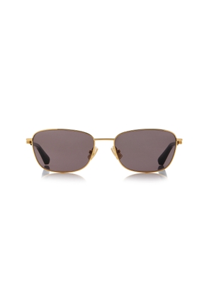 Bottega Veneta - Square-Frame Metal Sunglasses - Grey - OS - Moda Operandi