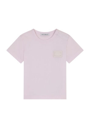 Dolce & Gabbana Kids Cotton Logo Plaque T-Shirt (3-30 Months)