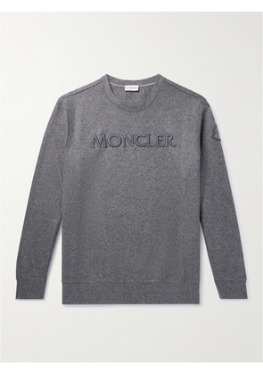 Moncler - Logo-Embroidered Wool-Blend Felt Sweatshirt - Men - Gray - S