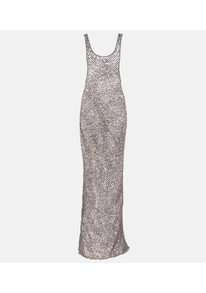 The Attico Fishnet sequined gown