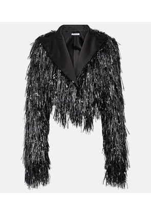 LaQuan Smith Tinsel cropped jacket