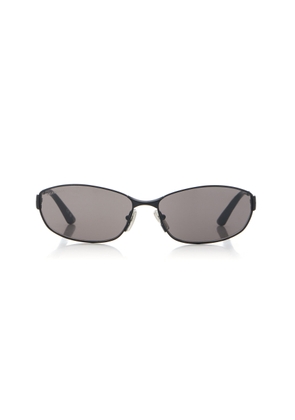 Balenciaga - Rectangular-Frame Metal Sunglasses - Black - OS - Moda Operandi