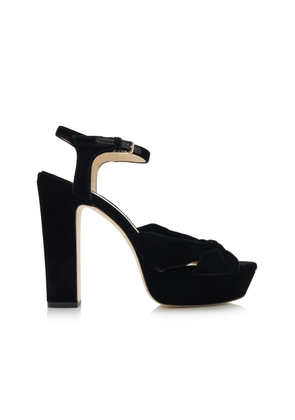 Jimmy Choo - Heloise Velvet Platform Sandals - Black - IT 38 - Moda Operandi