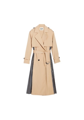 Monogrammed mid-length trench coat
