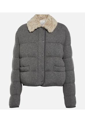 Brunello Cucinelli Shearling-trimmed cashmere jacket